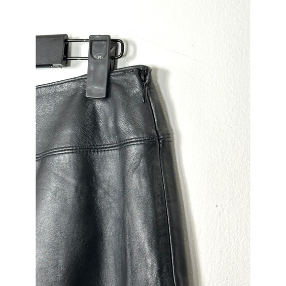 Vintage 90s Lambskin Leather skirt womens 4 black Above Knee preppy croft barrow - Picture 8 of 9